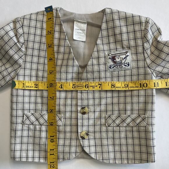 Vintage Khaki And Navy Plaid Sport Jacket Size 12M - Picture 5 of 8